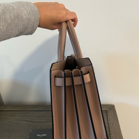 YSL Sac de Jour Baby in Smooth Leather in Pale Pink - Picture 8 of 11